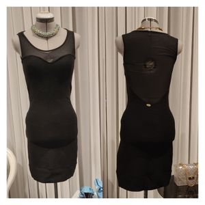 Sheer Back Black Dress